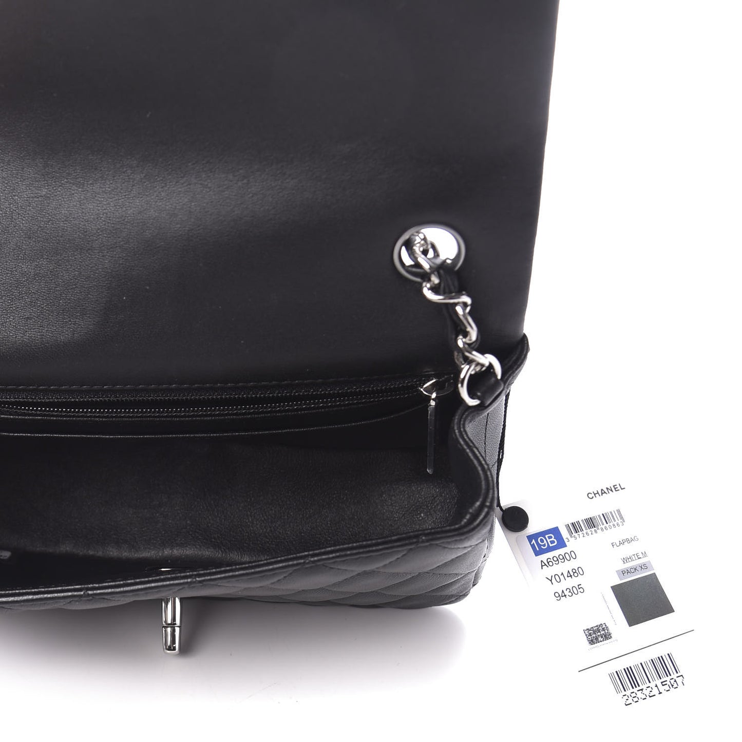 Lambskin Quilted Mini Rectangular Flap Black