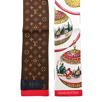 Louis Vuitton Silk Monogram 2023 Christmas Animation Ornaments Bandeau Brown Multicolor 2 of 3