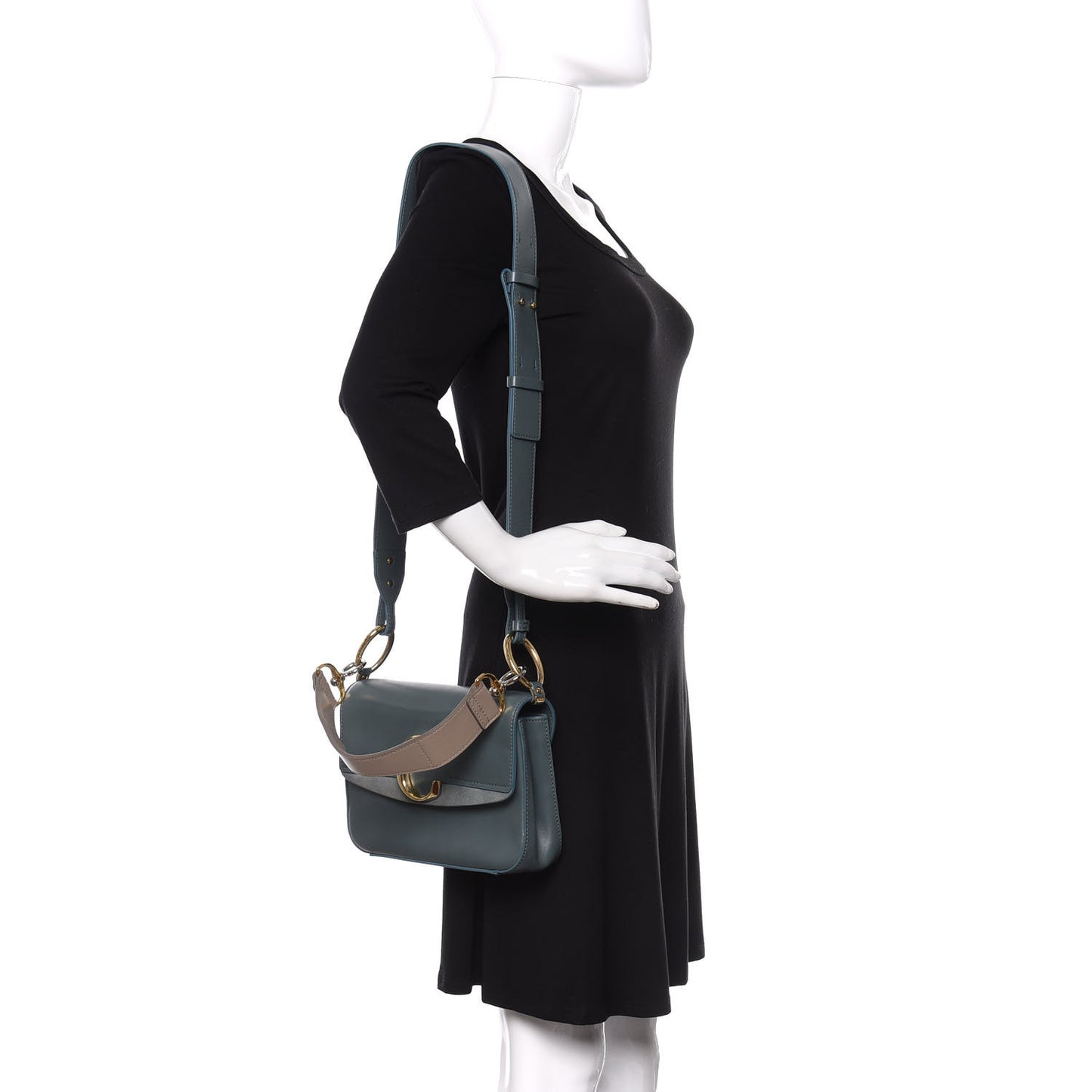 Calfskin Small C Double Carry Cloudy Blue