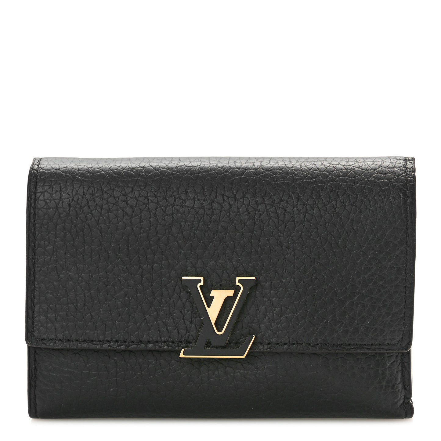 Taurillon Capucines Compact Wallet Black