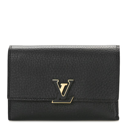 Louis Vuitton Taurillon Capucines Compact Wallet Black 1 of 8