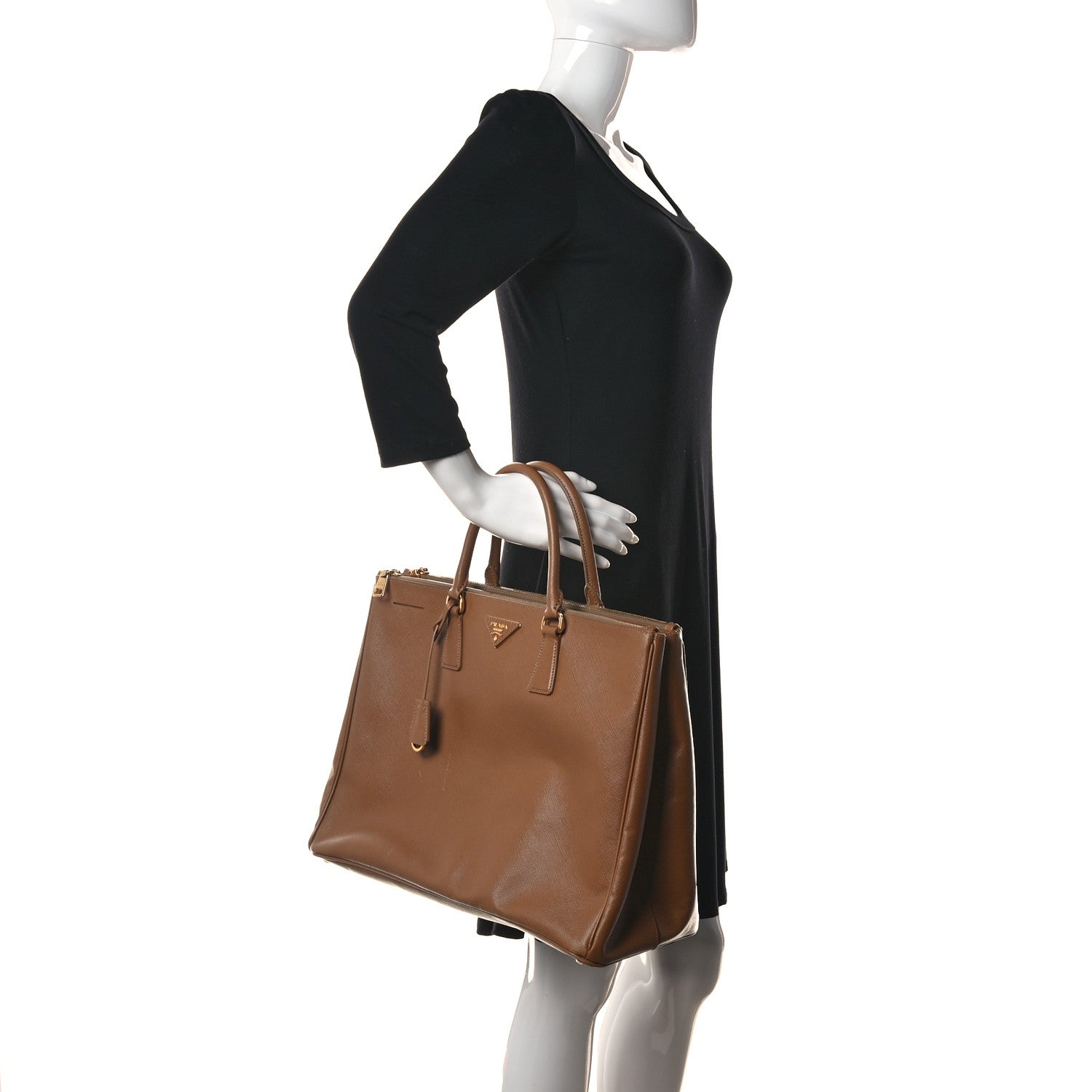 Prada Saffiano Lux Extra Large Galleria Double Zip Tote Caramel 2 of 16