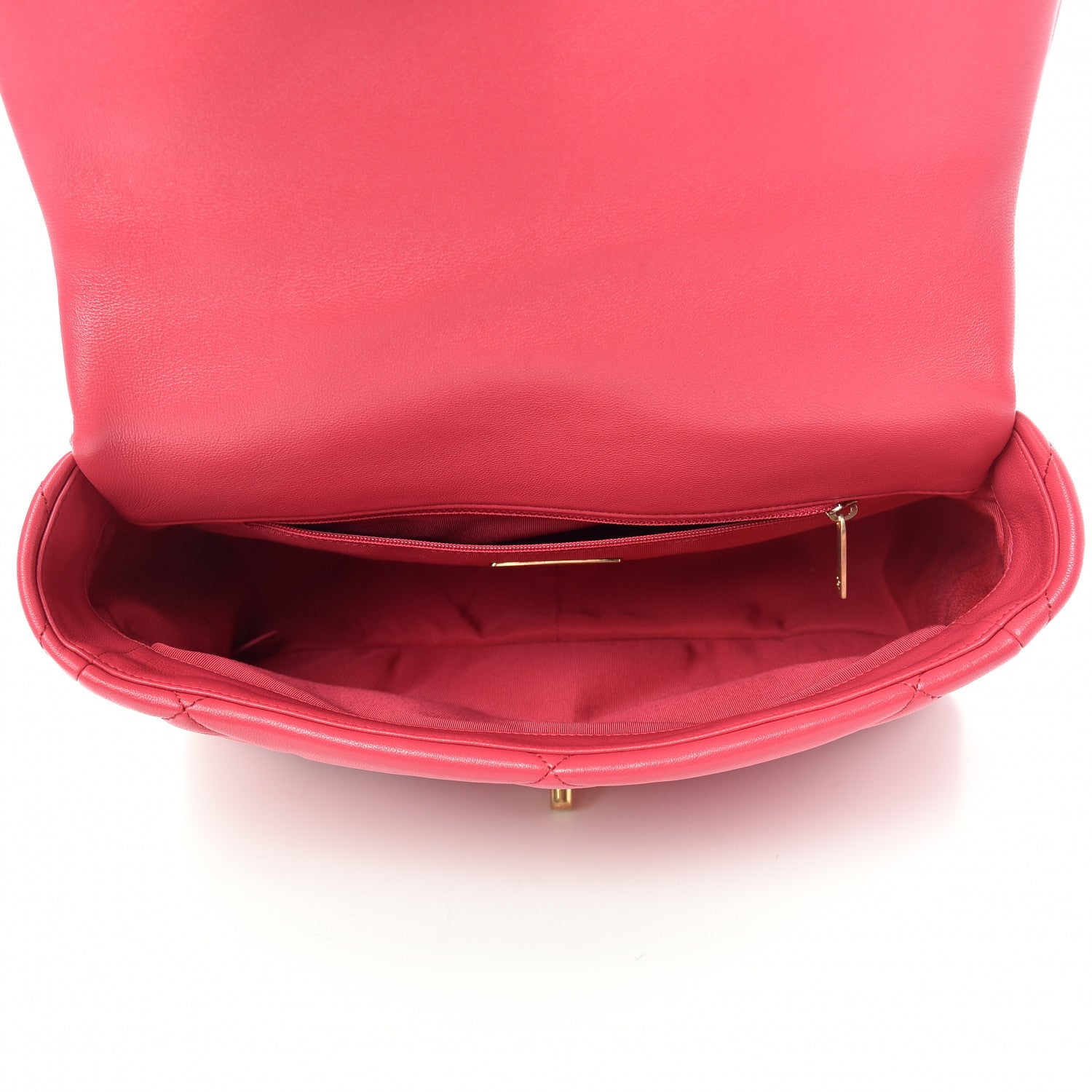 Chanel Lambskin Quilted Large Chanel 19 Flap Dark Pink 5 of 10