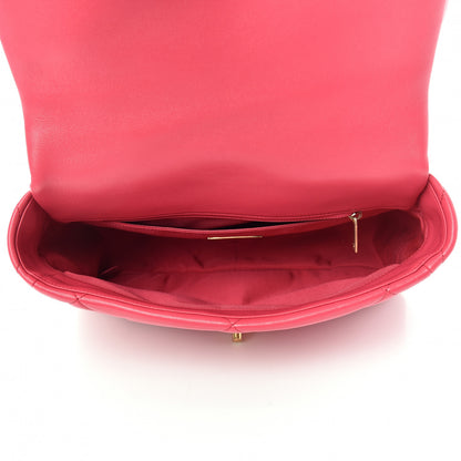Chanel Lambskin Quilted Large Chanel 19 Flap Dark Pink 5 of 10