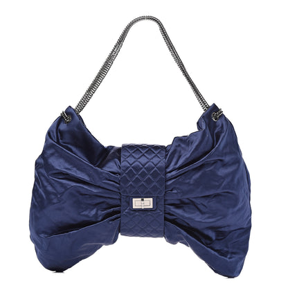 Chanel Satin Large Bow Bag Blue 1 of 10