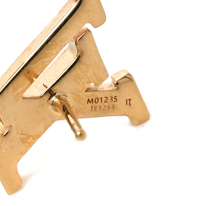 Louis Vuitton Metal Crystal LV Iconic Earrings Gold 5 of 6