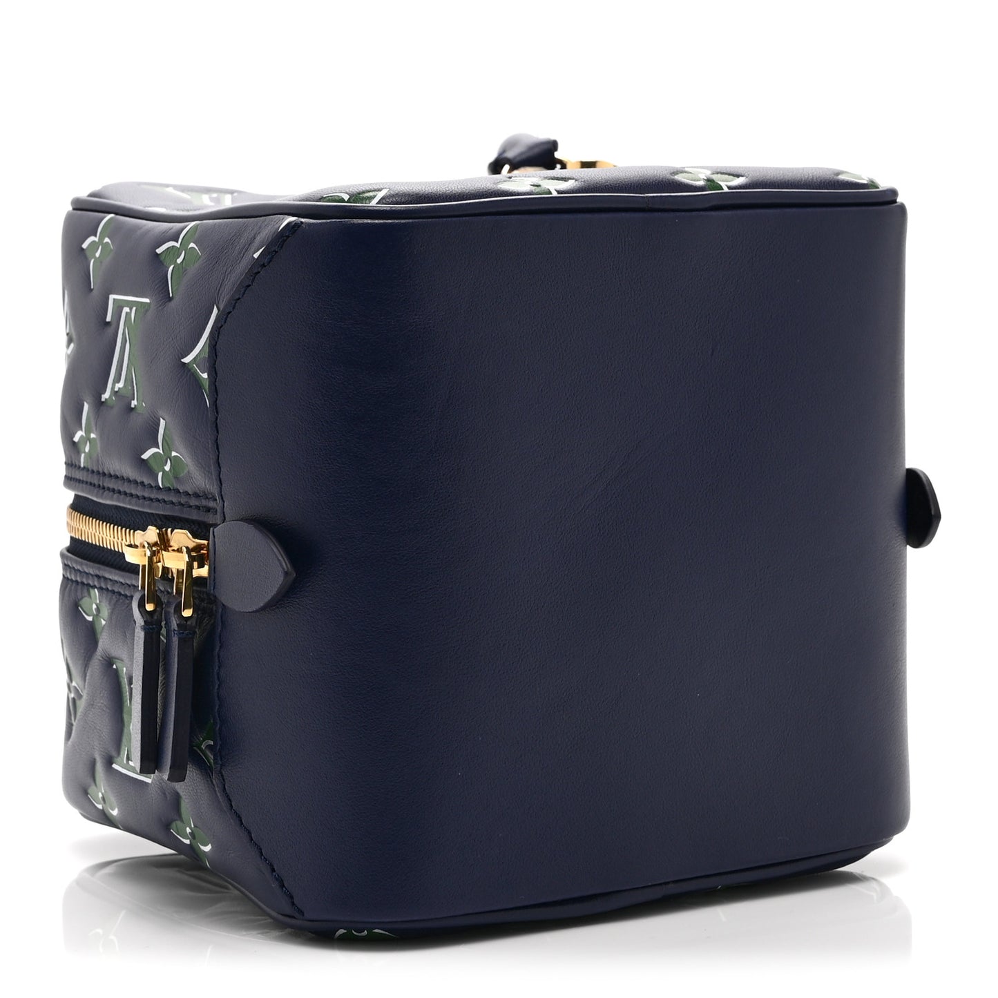 Lambskin Embossed Monogram Square Bag Blue Green