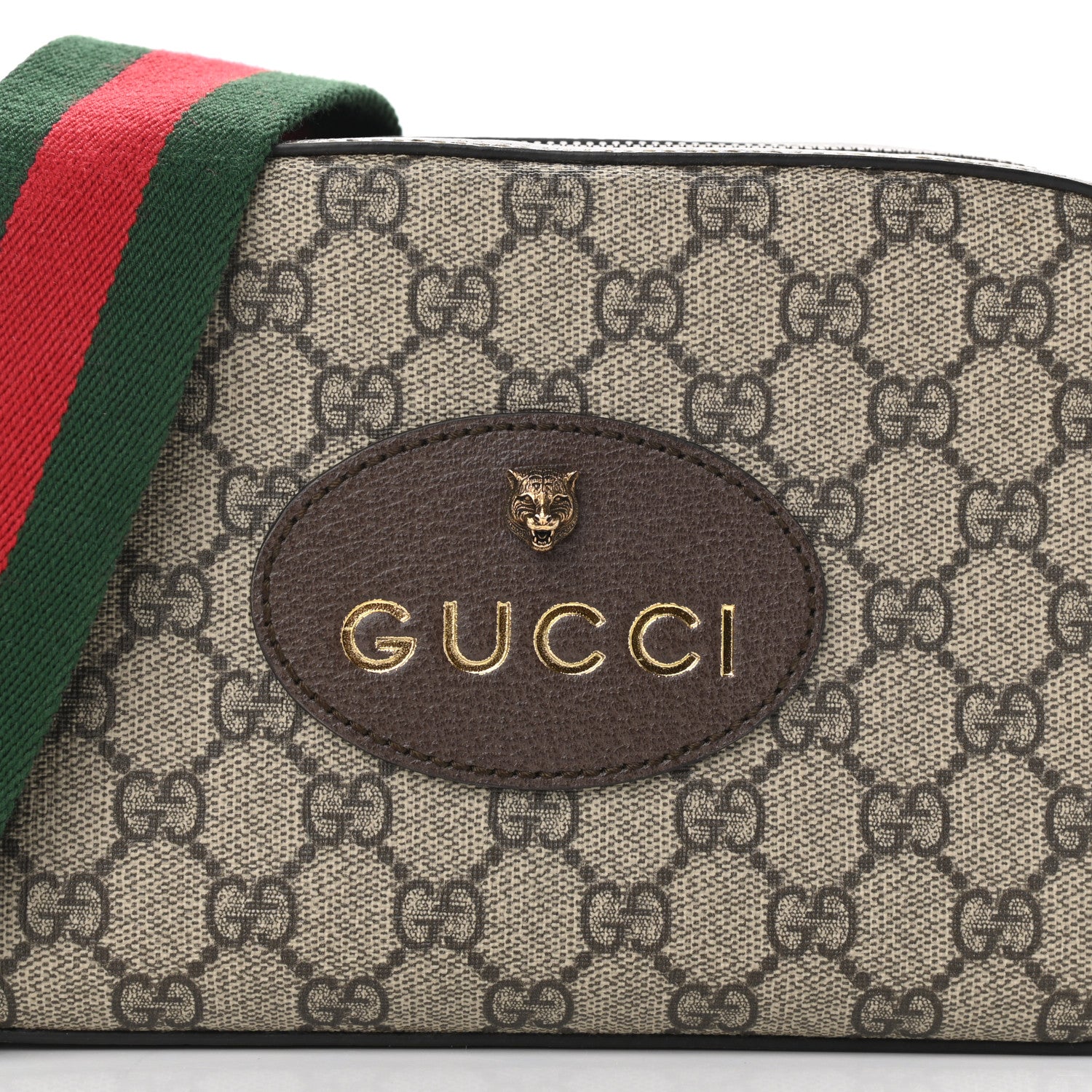 Gucci GG Supreme Monogram Web Neo Vintage Shoulder Bag Beige New Acero Crop 8 of 10