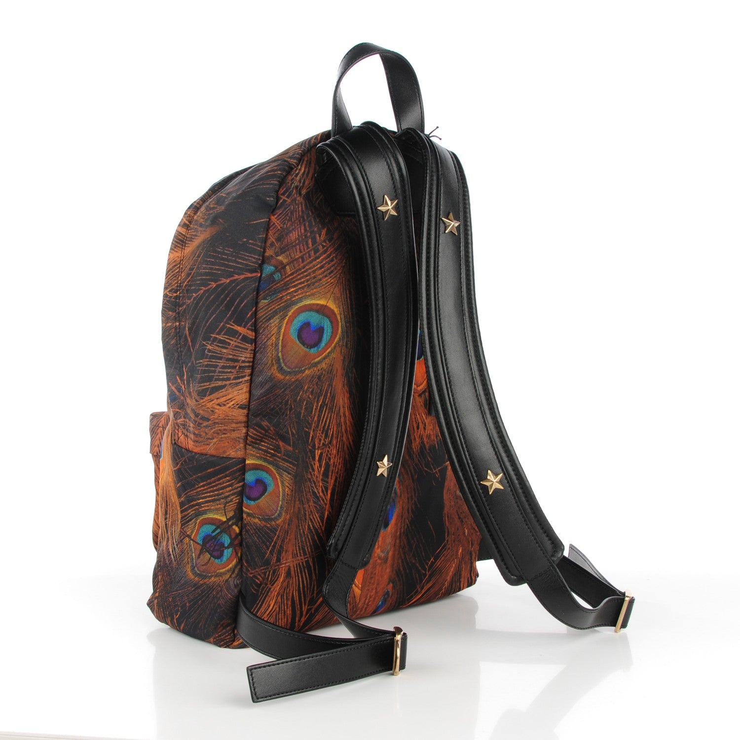 Givenchy Nylon Calfskin Peacock Print Backpack Brown 3 of 7