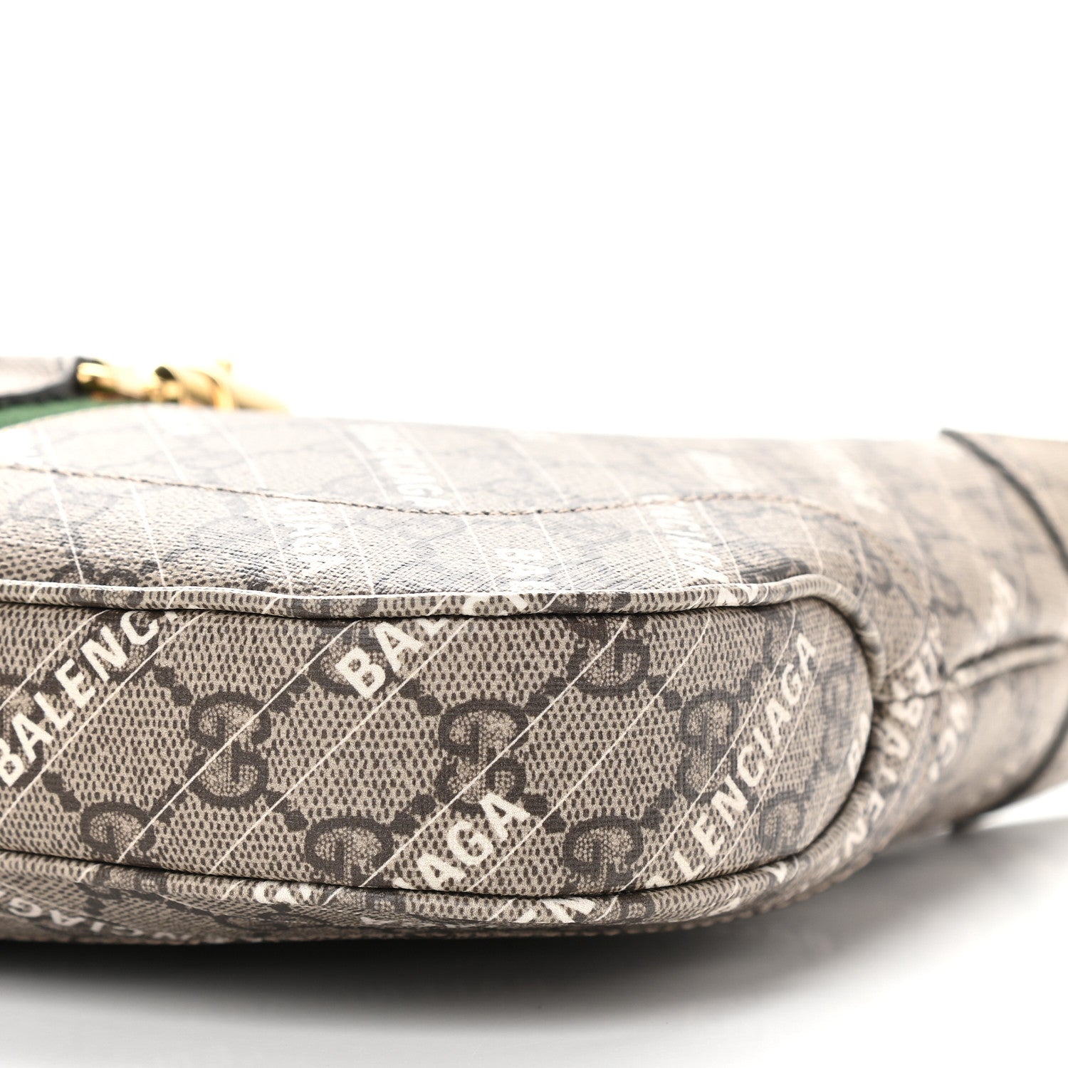 Gucci X BALENCIAGA GG Supreme Monogram Striped Logo Print Web Small Jackie 1961 Hobo Beige Ebony Mystic White 9 of 9