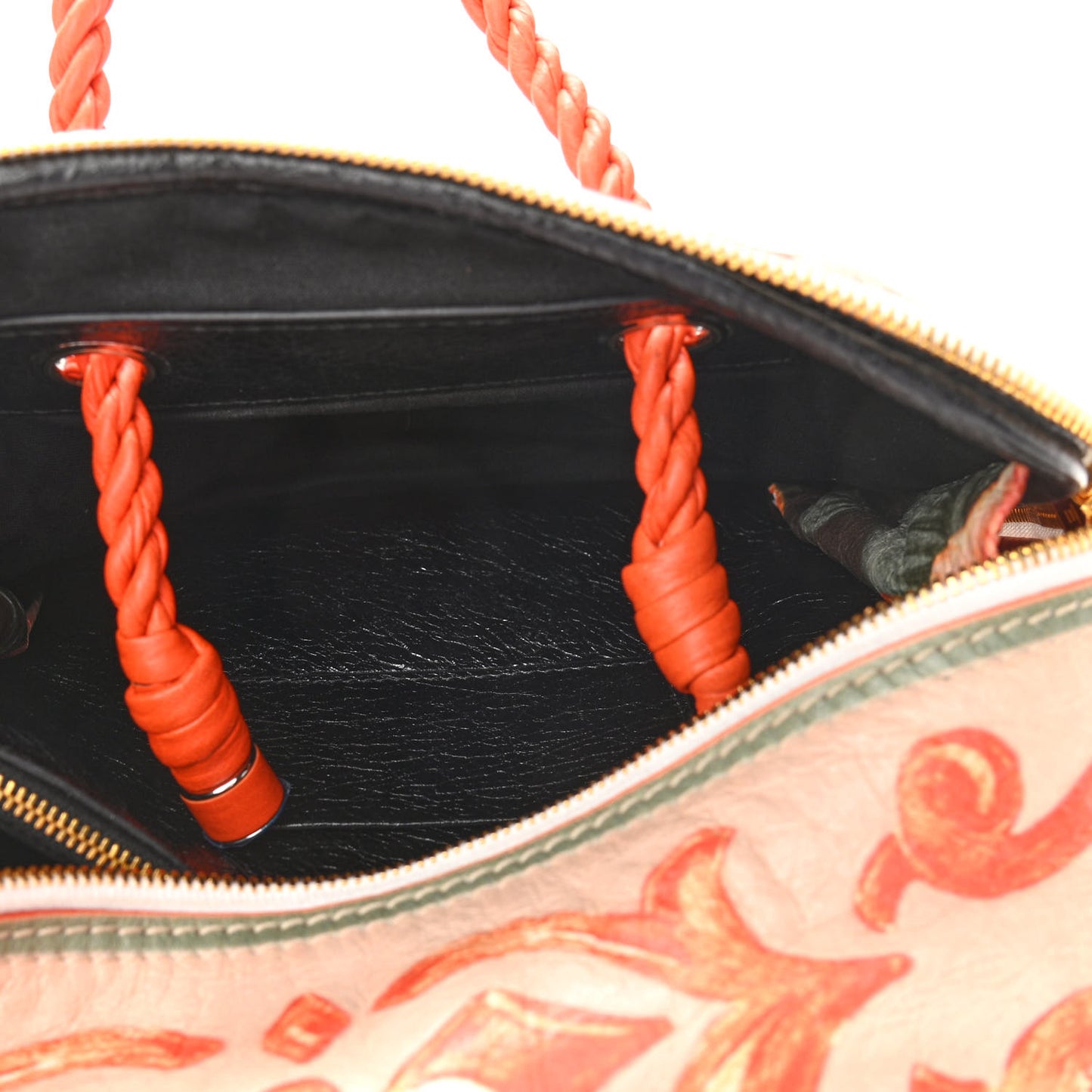 Agneau Floral Print Small Blanket Square Tote Orange