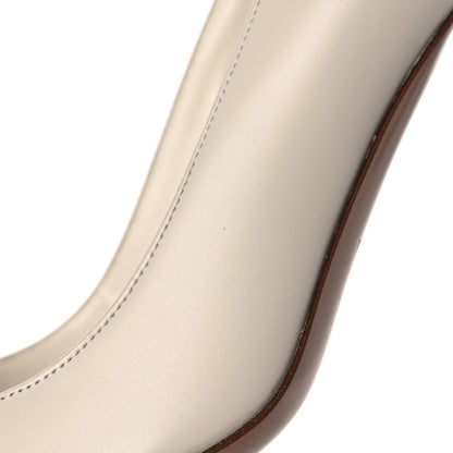 Valentino Garavani Calfskin Vlogo Signature 80mm Pumps 38.5 Light Ivory 9 of 10