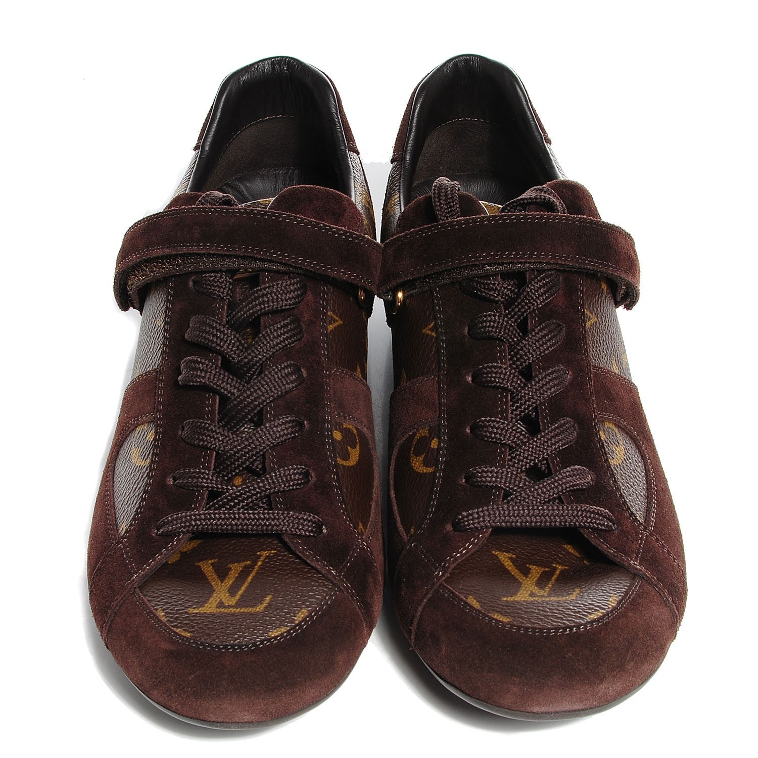 Louis Vuitton Suede Monogram Globe Trotter Sneakers 37.5 2 of 7