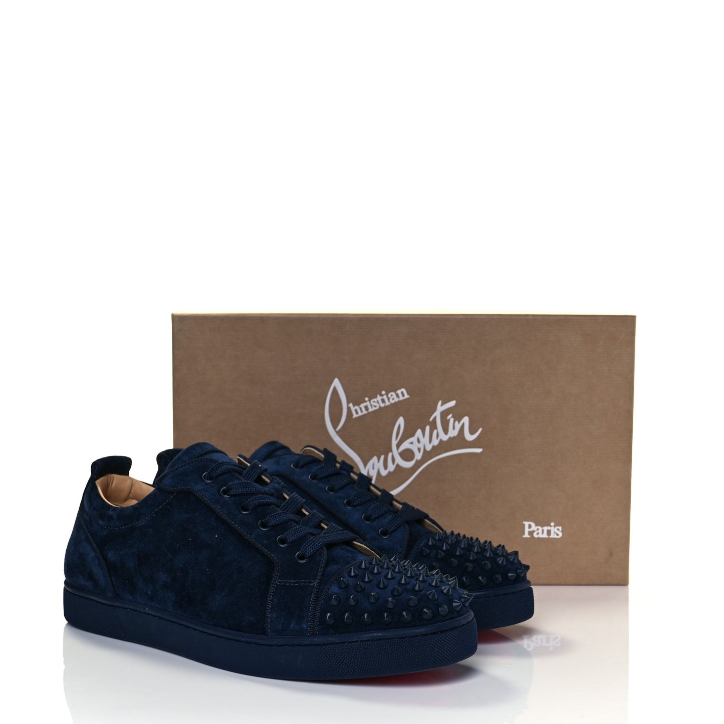 Veau Velours Louis Junior Spikes Flat Sneakers 44.5 Blue