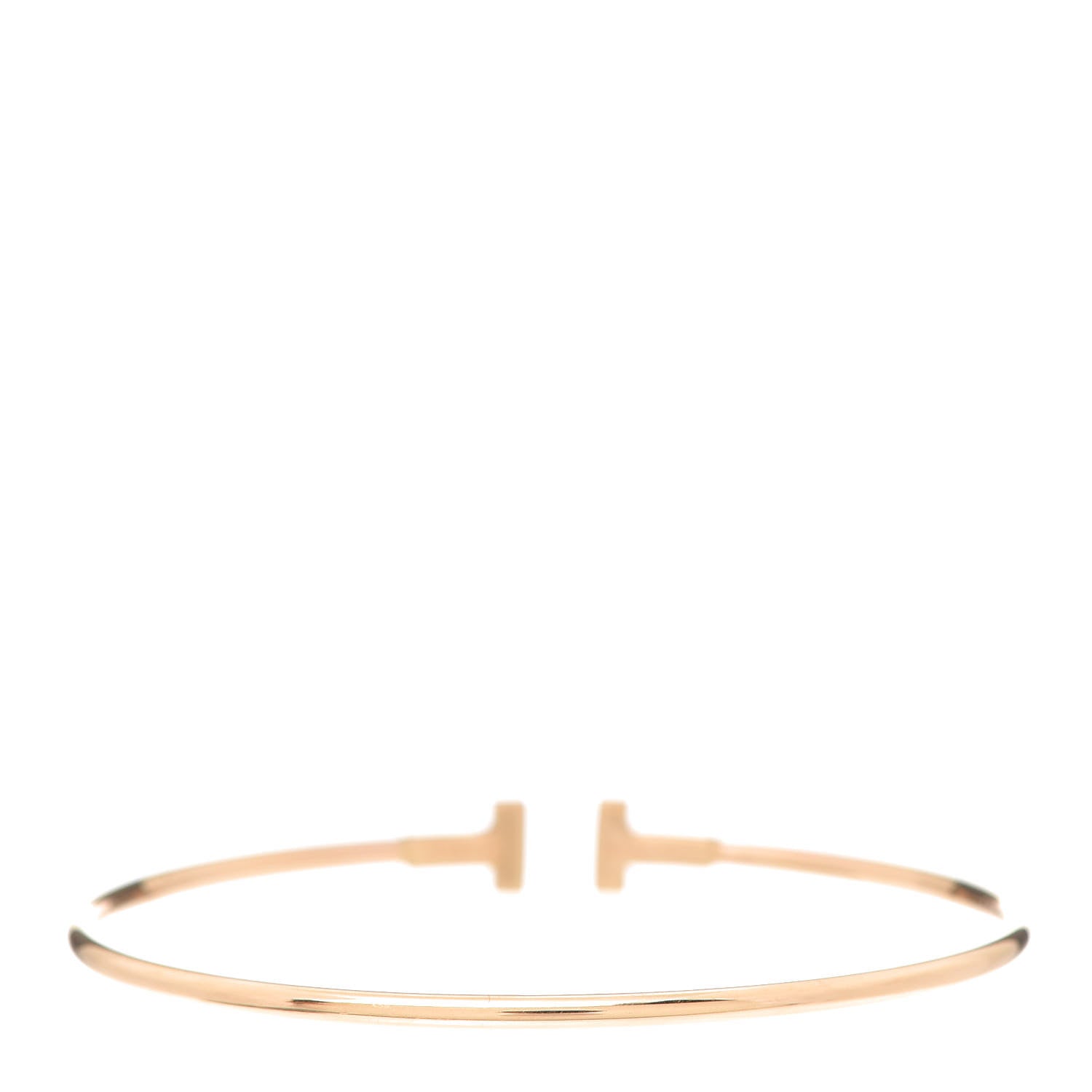 Tiffany 18K Rose Gold Narrow T Wire Bracelet 3 of 5