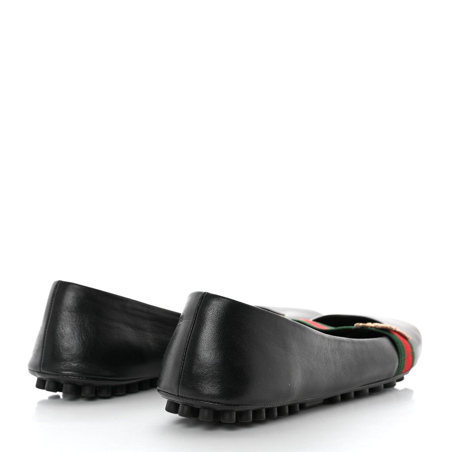 Calfskin Bayadere Bee Ballerina Flats 39.5 Black