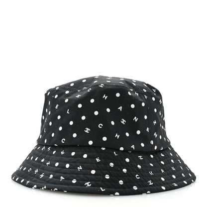 Chanel Cotton CC Polka Dot Bucket Hat L Black 4 of 9