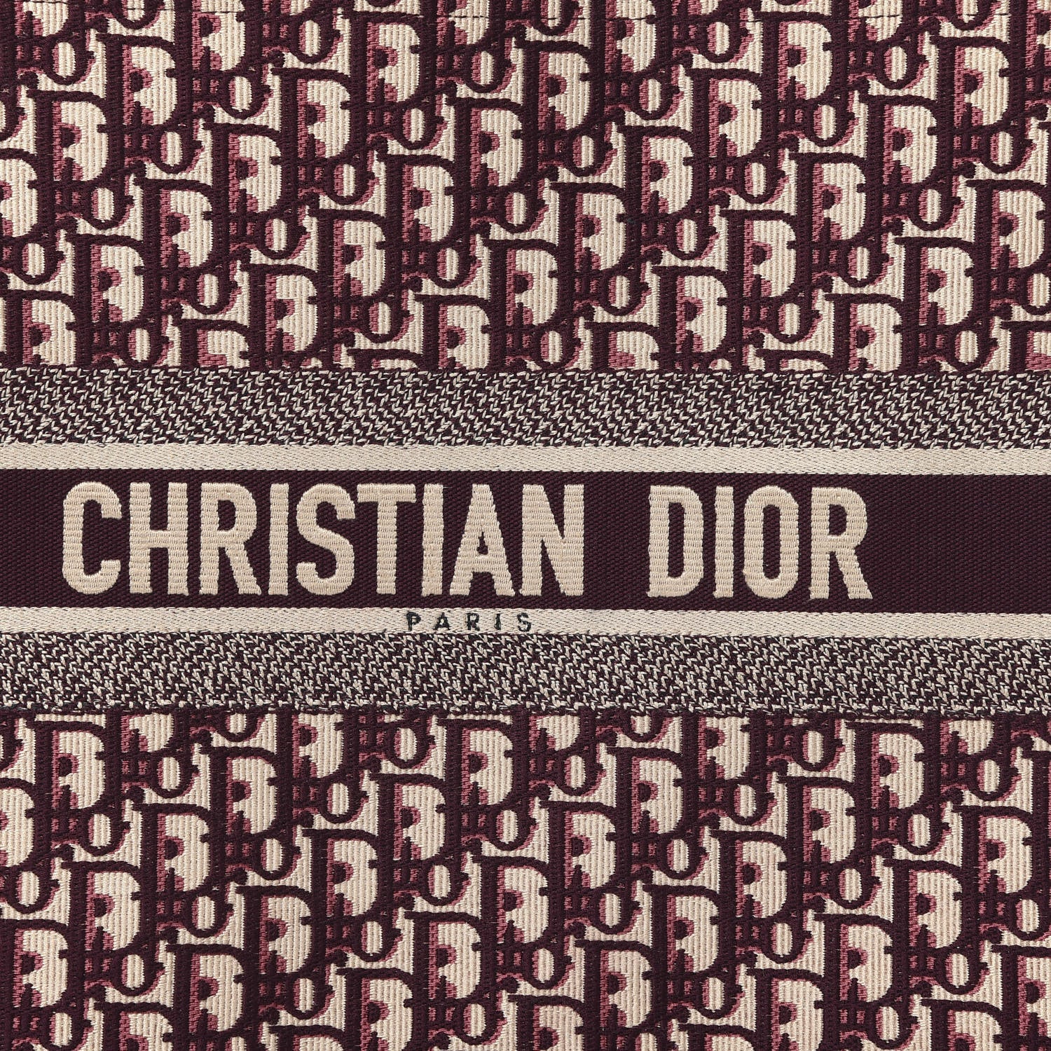Christian Dior Oblique Large Book Tote Burgundy Multicolor 9 of 9