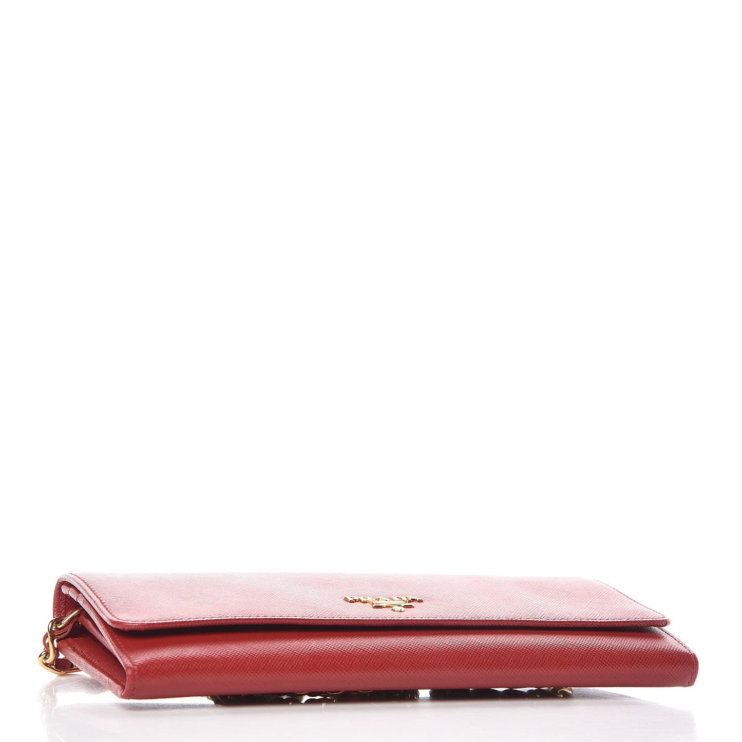 Saffiano Metal Oro Chain Wallet Fuoco