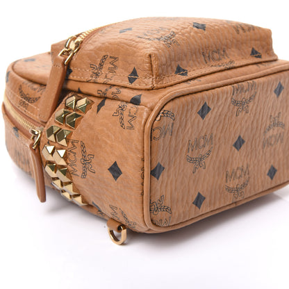 MCM Visetos Side Stud X-Mini Stark Backpack Cognac 5 of 8