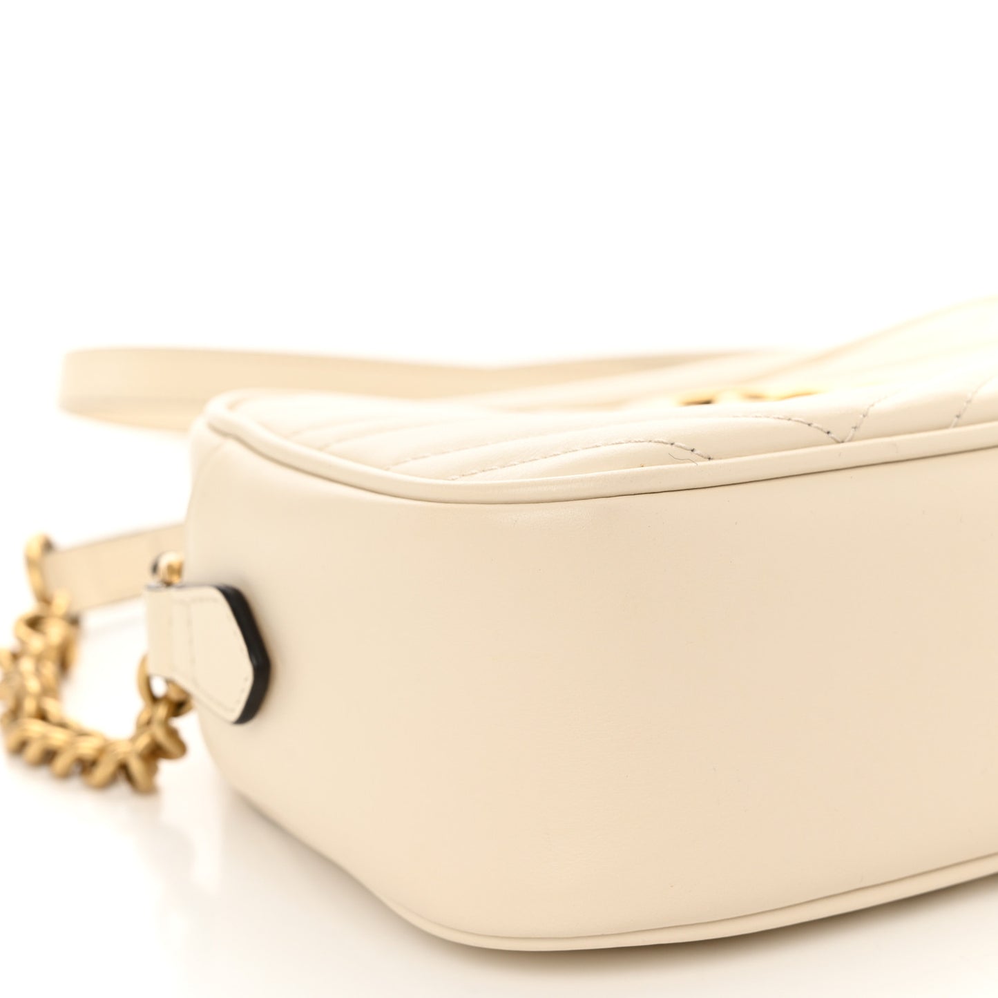 Calfskin Matelasse Small GG Marmont Chain Shoulder Bag White