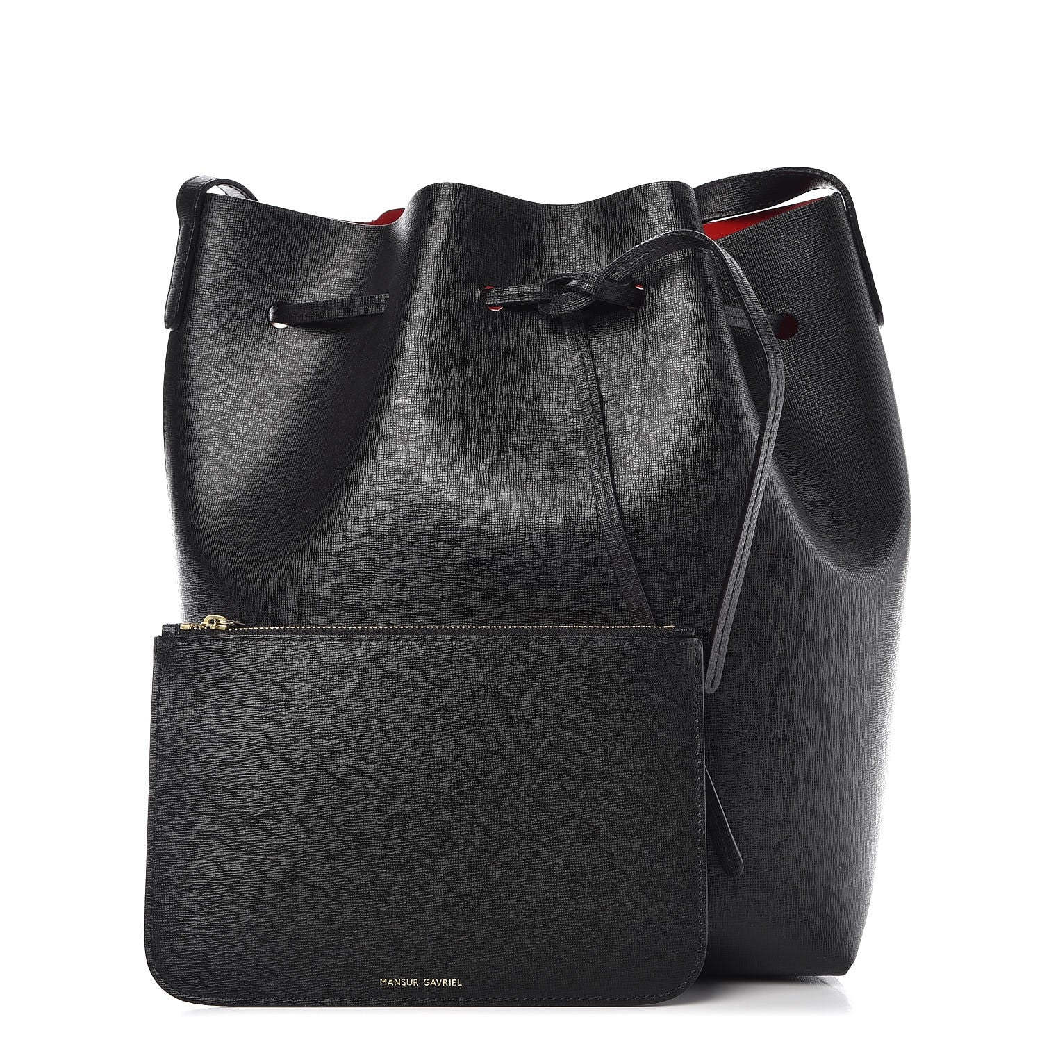 Mansur Gavriel Saffiano Bucket Bag Black Flamma 3 of 13