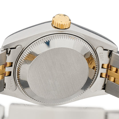 Rolex Stainless Steel 18K Yellow Gold 26mm Oyster Perpetual Datejust Watch White Pyramid Roman 79173 4 of 4
