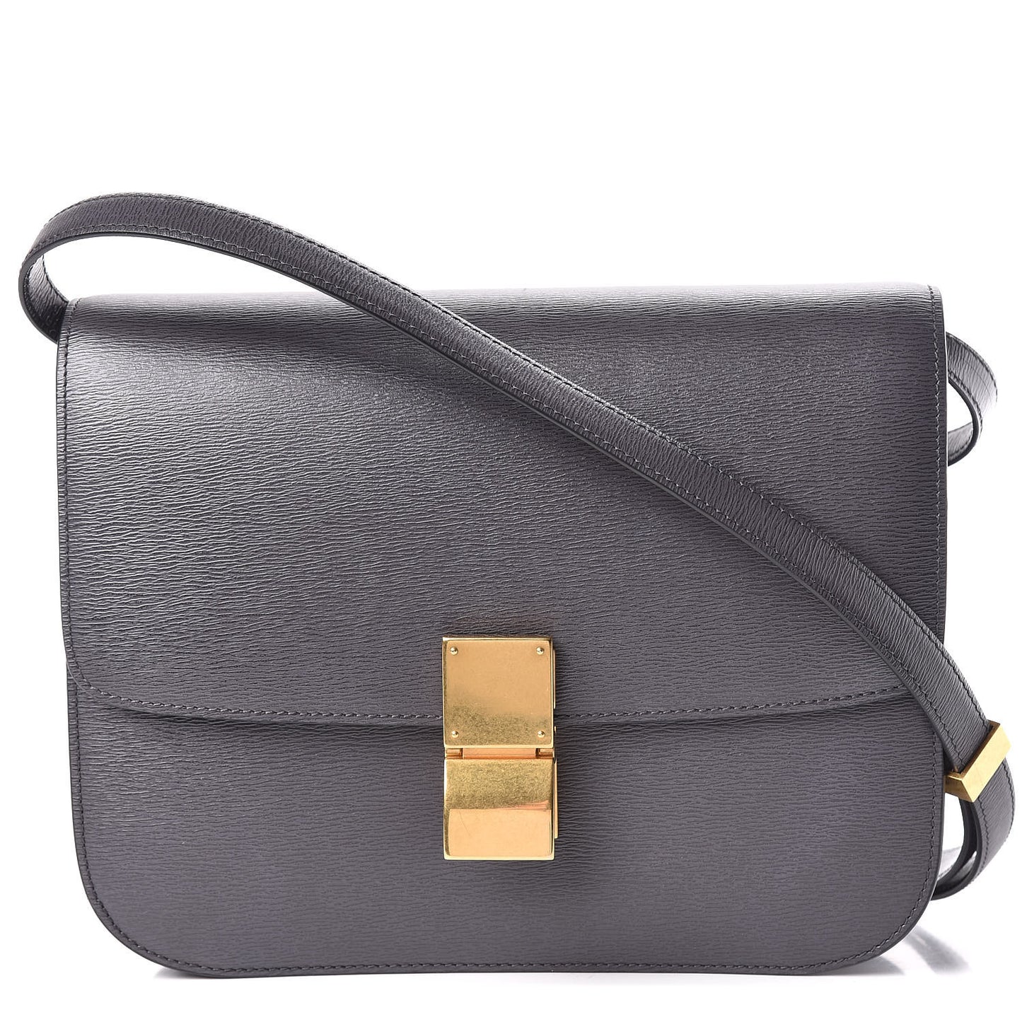 Liege Calfskin Medium Classic Box Flap Bag Grey