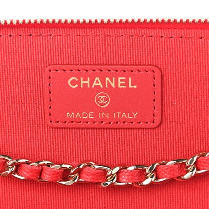Chanel Caviar Quilted Small Vanity Case With Chain Red 6 of 11