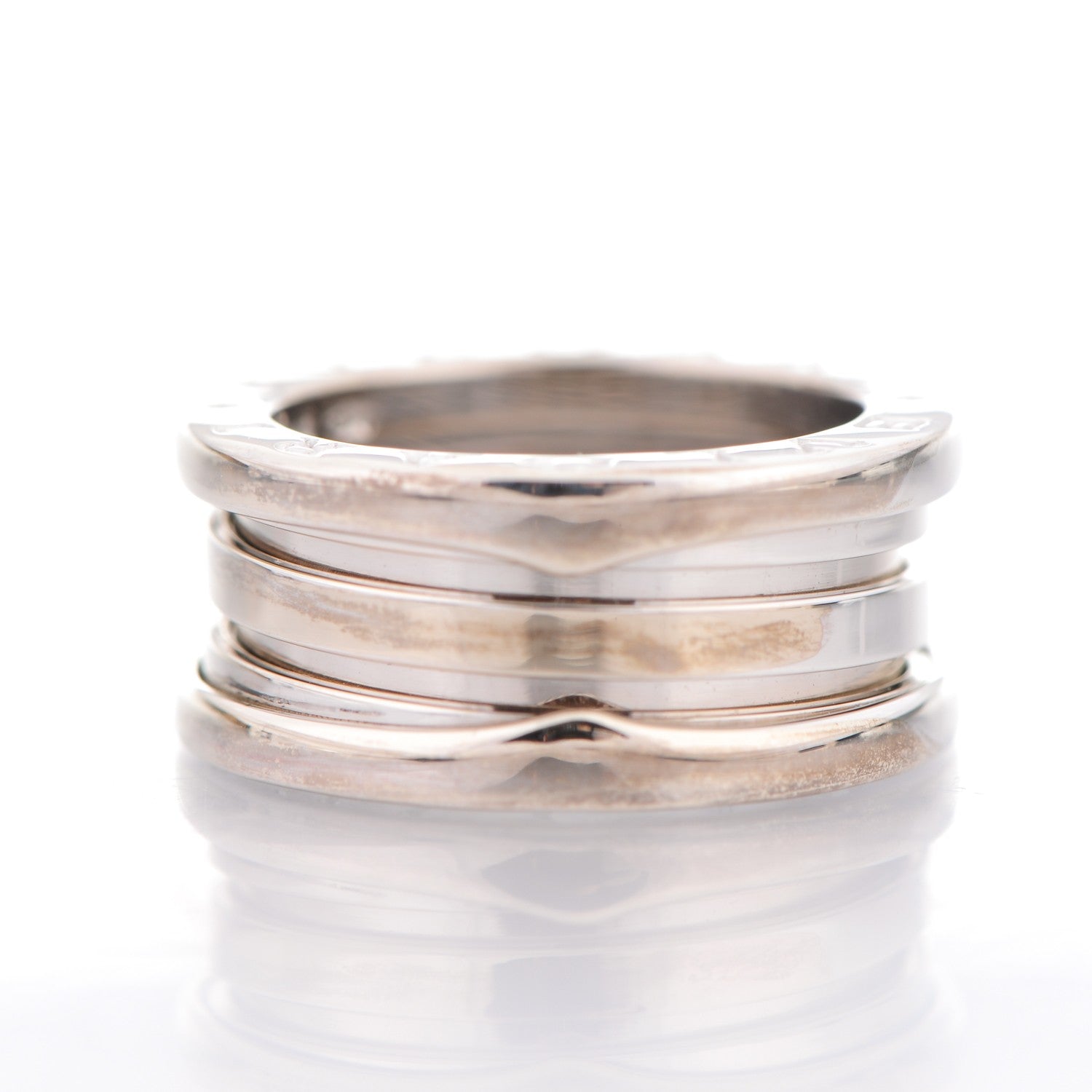Bulgari 18K White Gold B.Zero1 3 Band Ring 50 5.25 3 of 6
