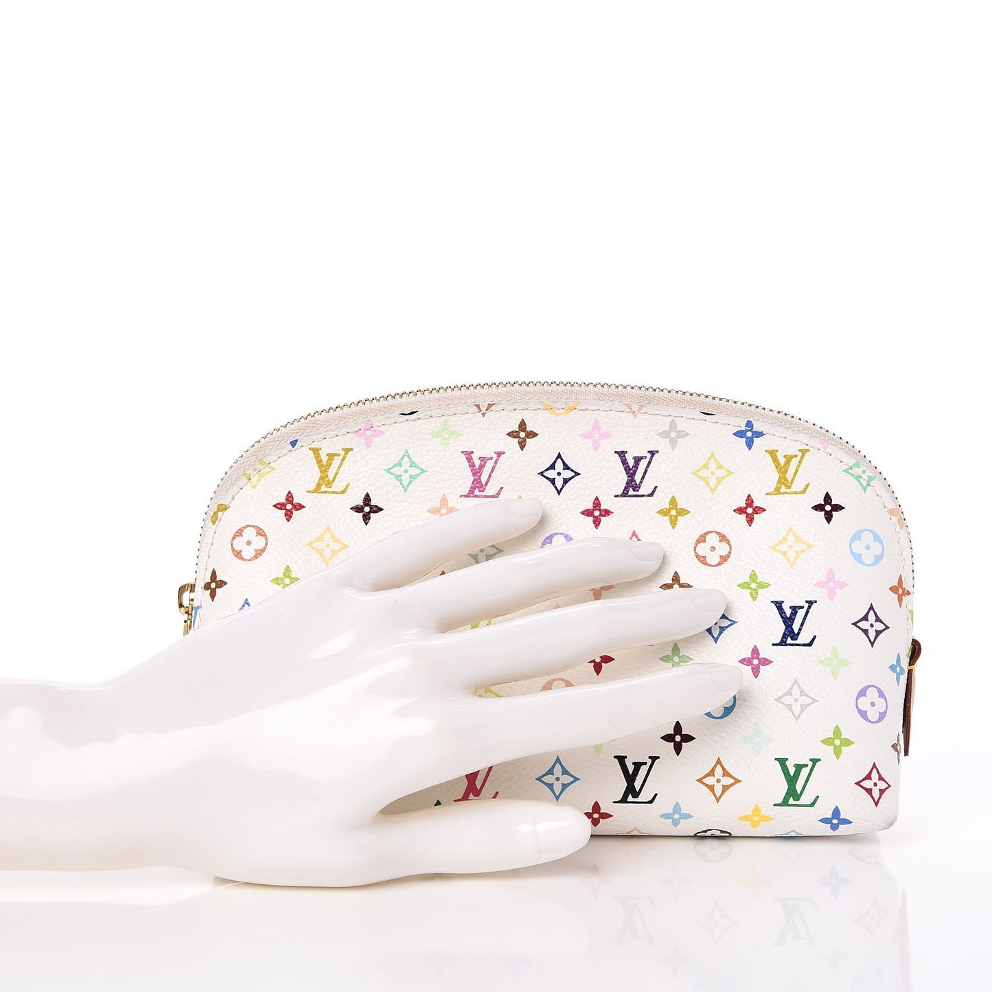 Monogram Multicolor Cosmetic Pouch White Litchi