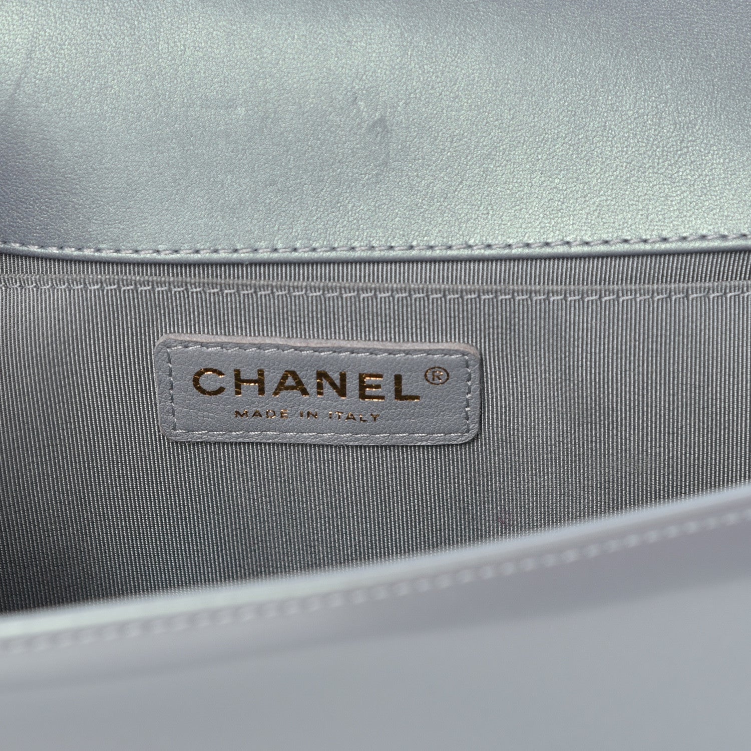 Chanel Iridescent Patent Calfskin Quilted Medium Boy Flap Light Blue 6 of 14