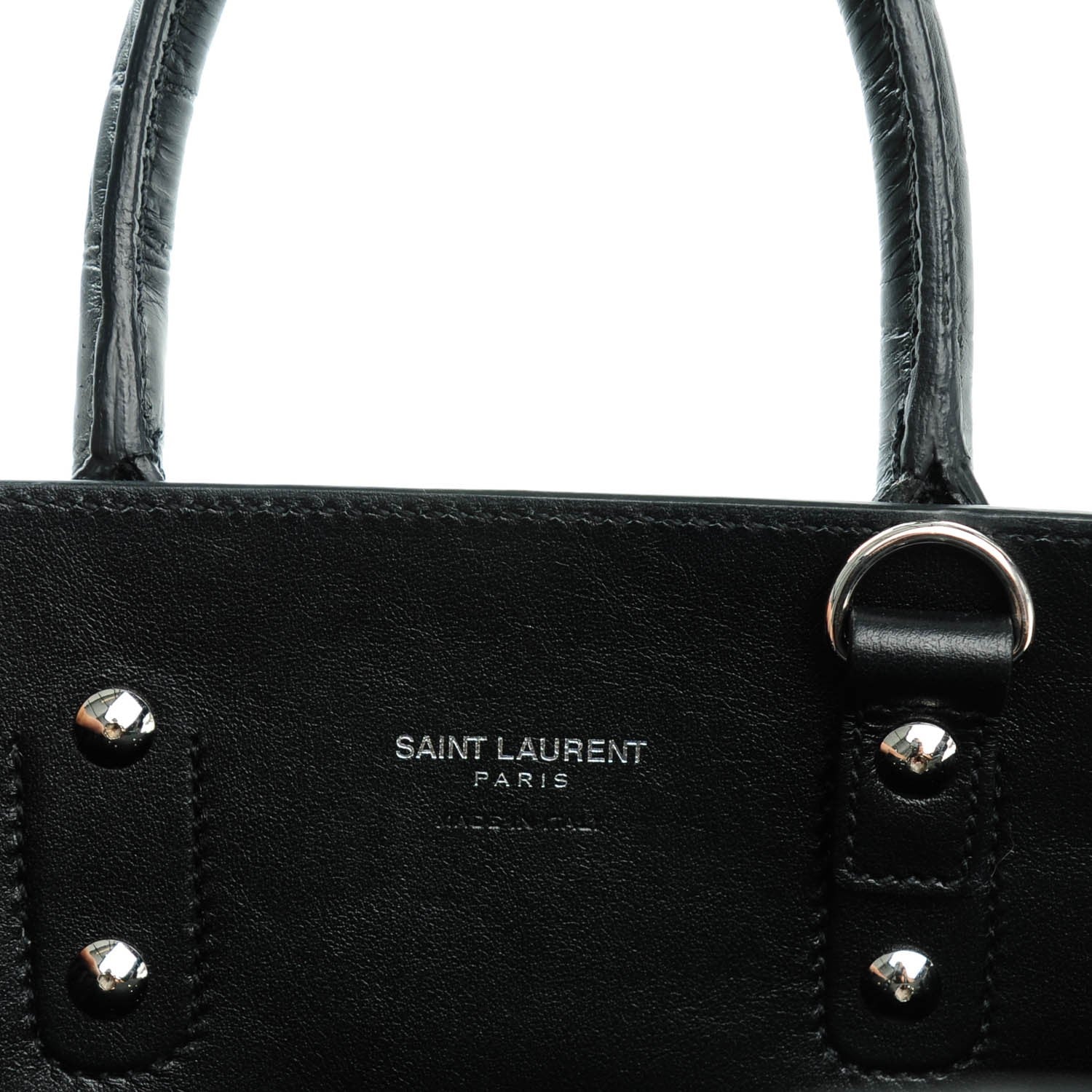 Saint Laurent Calfskin Crocodile Embossed Nano Sac De Jour Black 6 of 6