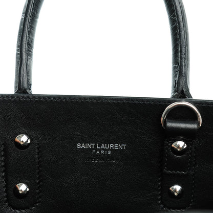 Saint Laurent Calfskin Crocodile Embossed Nano Sac De Jour Black 6 of 6