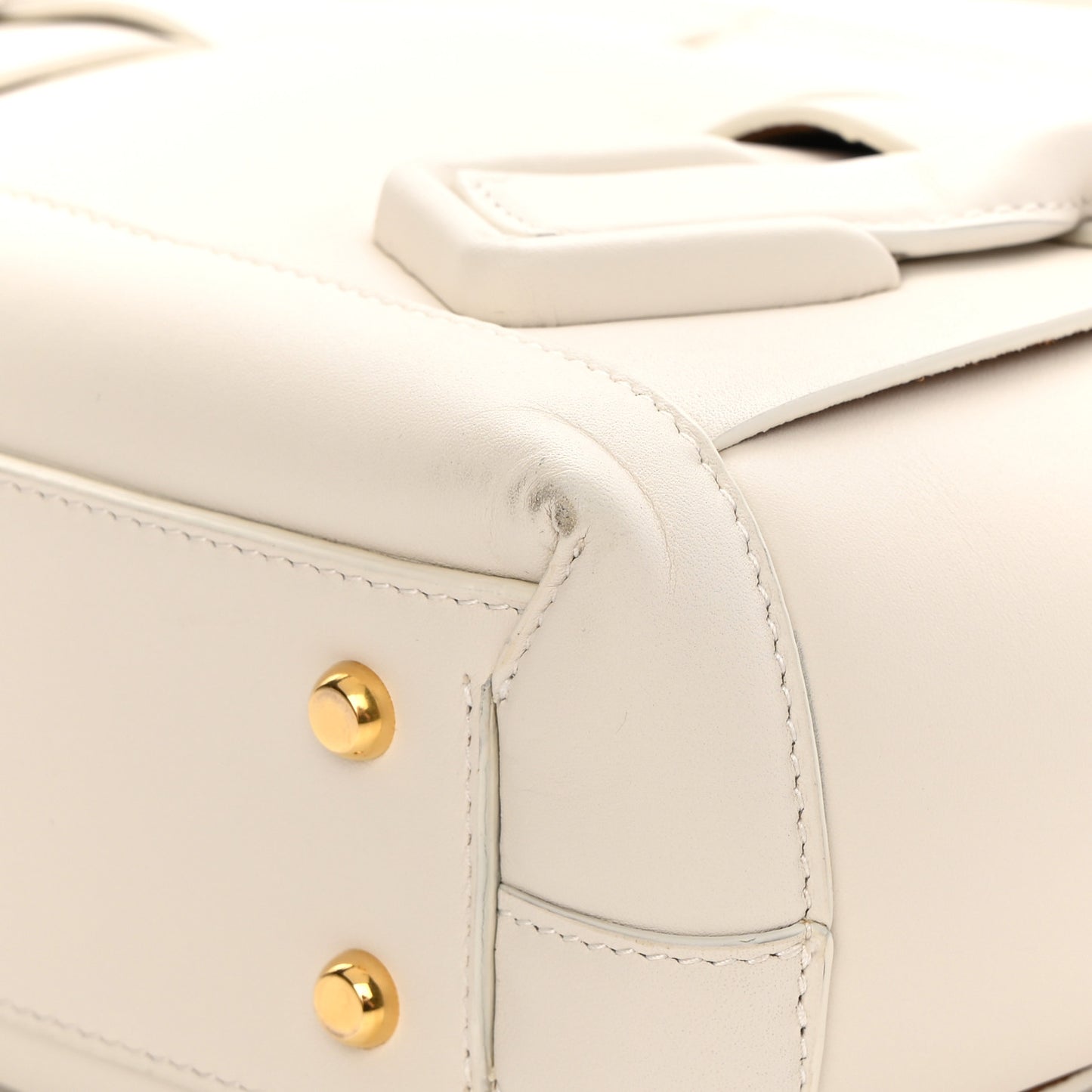 French Calfskin Maxi Intrecciato Small Arco Bianco