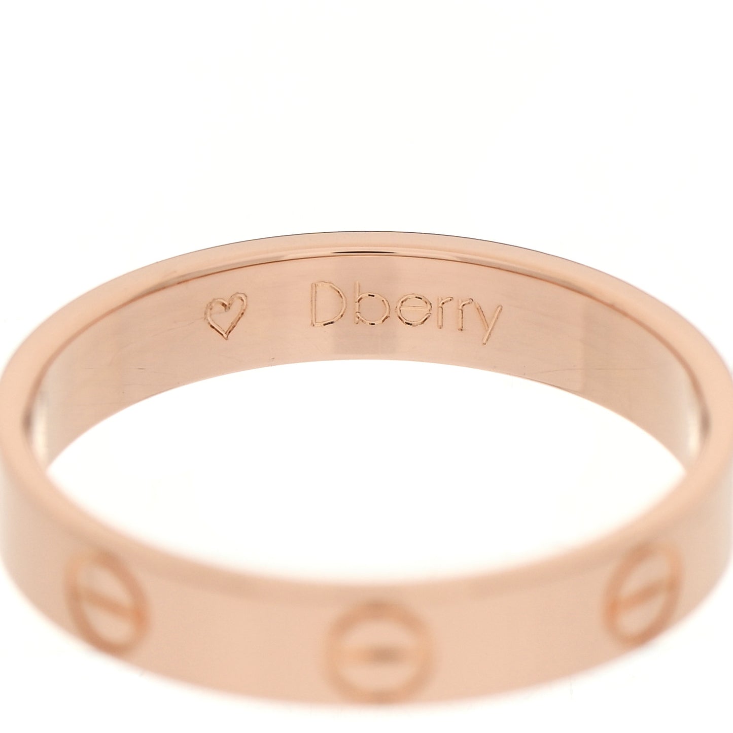 18K Pink Gold 3.5mm LOVE Wedding Band Ring 55 7.25