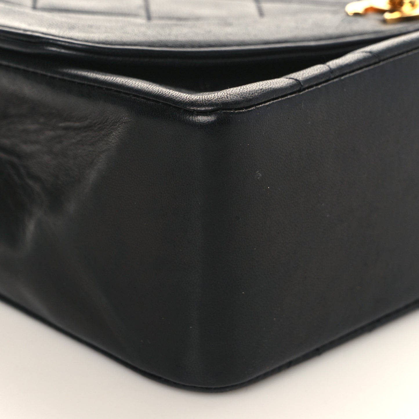 Lambskin Quilted Small Single Flap Black