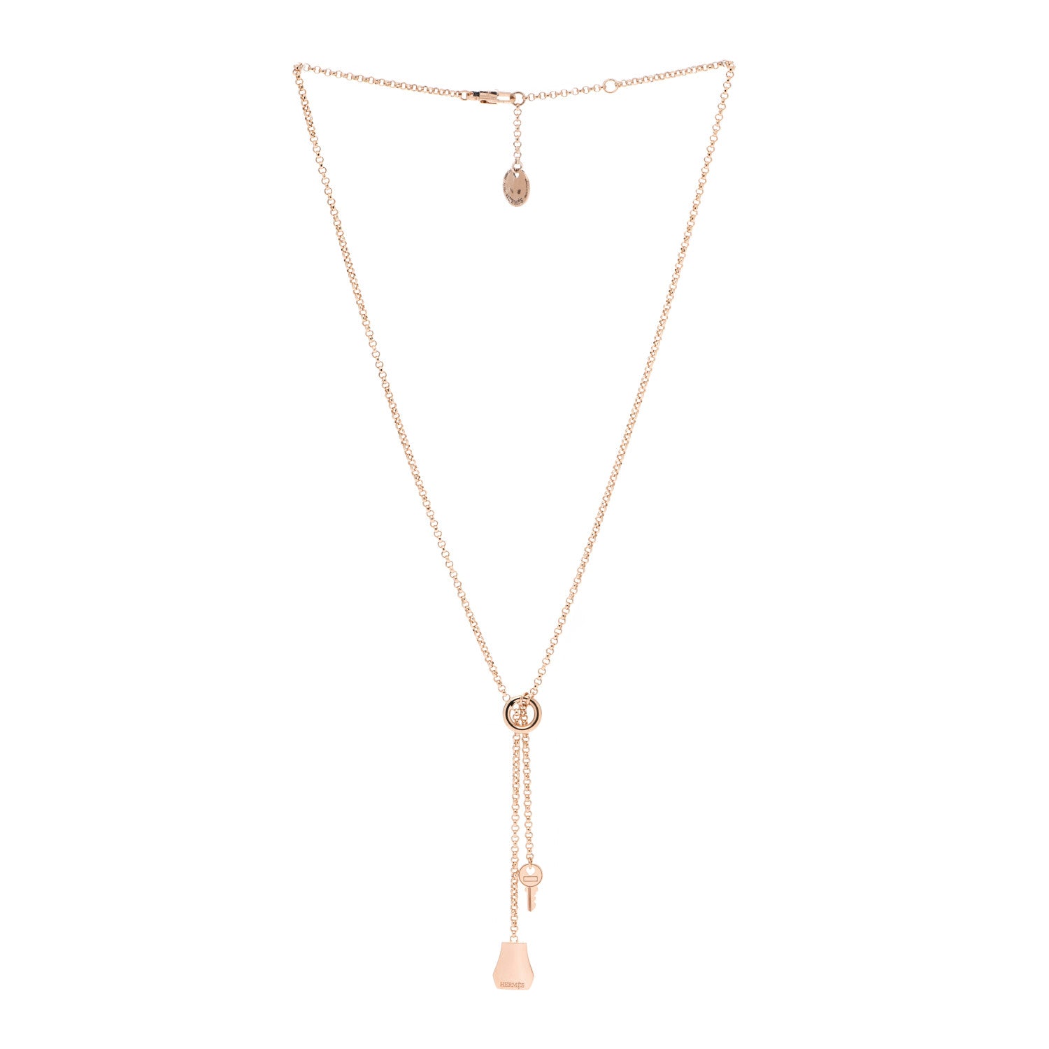 Hermes 18K Rose Gold PM Kelly Clochette Necklace 3 of 6