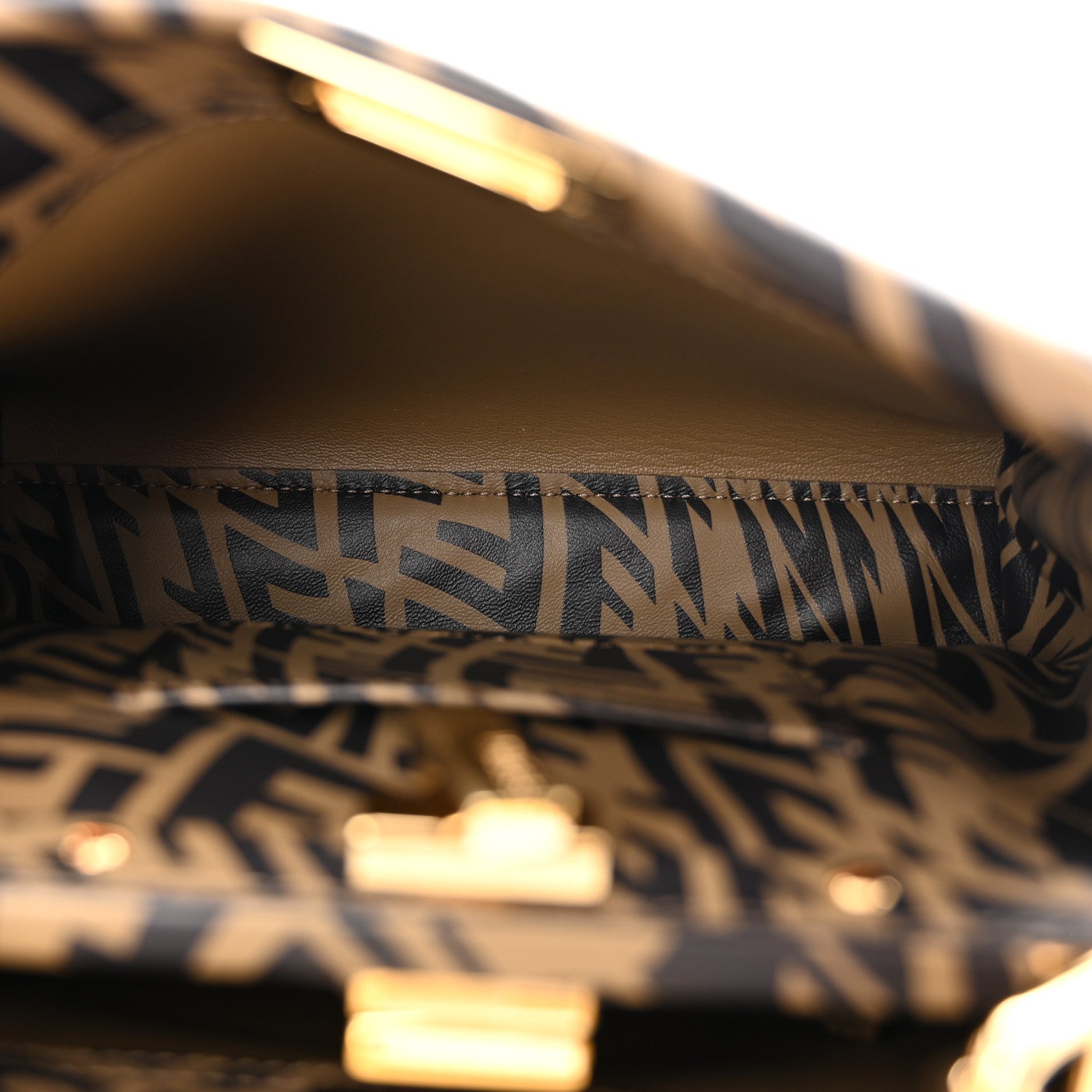 Fendi X SARAH COLEMAN Vitello Liberty Shiny Nappa Plexiglass FF Vertigo Mini Peekaboo Iconic Satchel 5 of 11