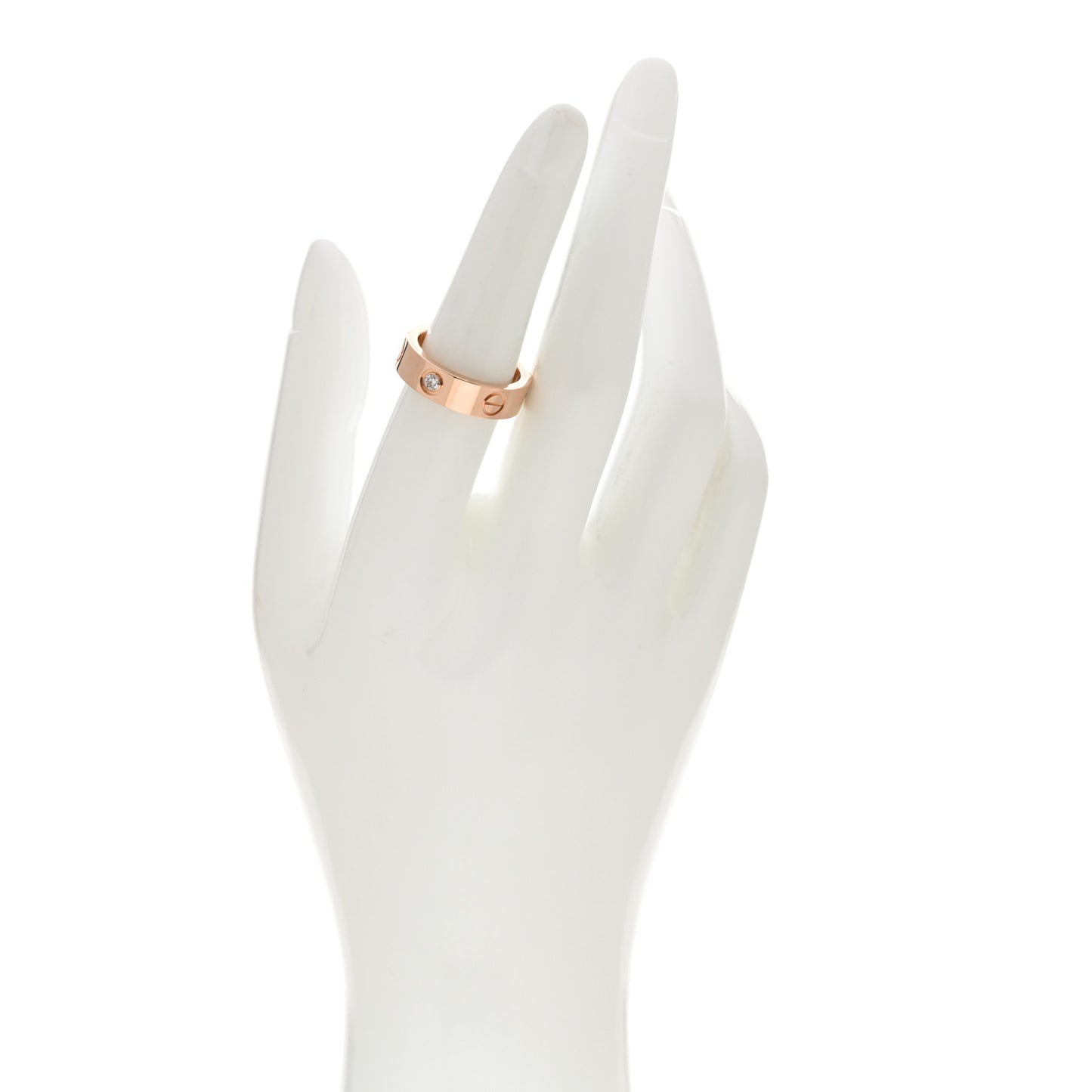 18K Pink Gold 3 Diamond 5.5mm LOVE Ring 54 6.75