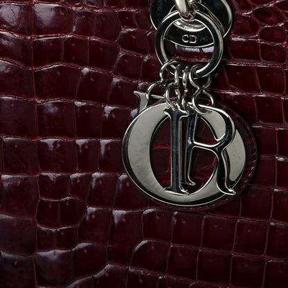 Christian Dior Crocodile Large Lady Dior Dark Red 5 of 7