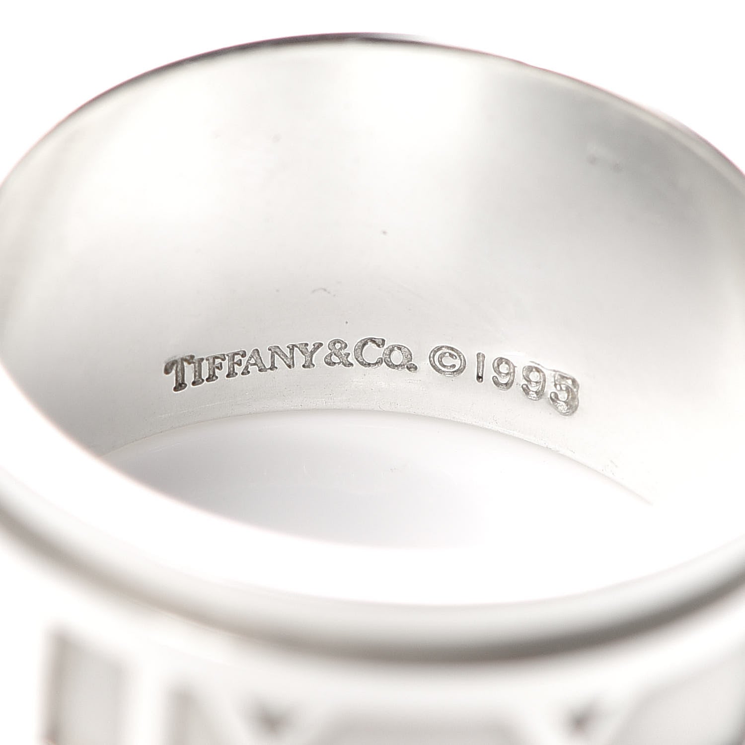 Tiffany Sterling Silver 12mm Atlas Band Ring 63 10.25 4 of 5