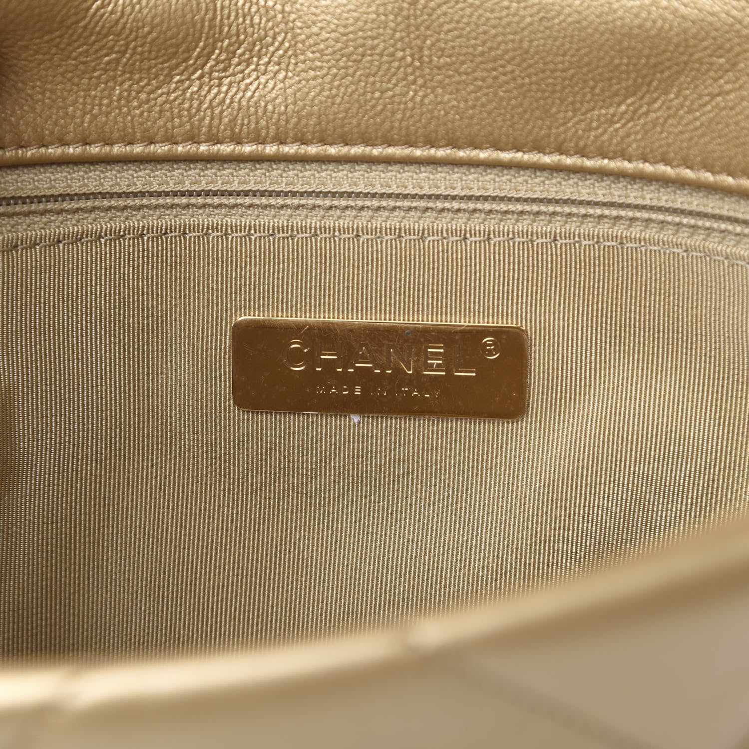 Chanel Metallic Goatskin Quilted Medium 19 Flap Gold 7 of 12