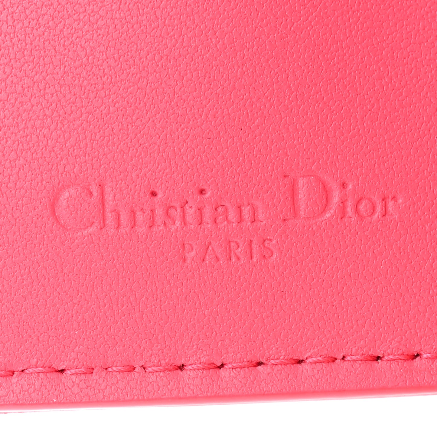 Lambskin Cannage Small Lady Dior Flap Card Holder Fuchsia