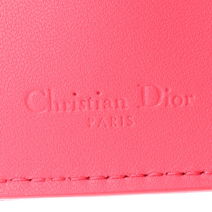 Christian Dior Lambskin Cannage Small Lady Dior Flap Card Holder Fuchsia 6 of 9