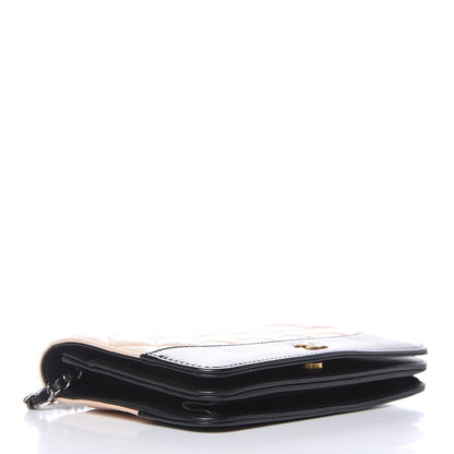 Chanel Aged Calfskin Quilted Gabrielle Wallet On Chain WOC Beige Black 4 of 13