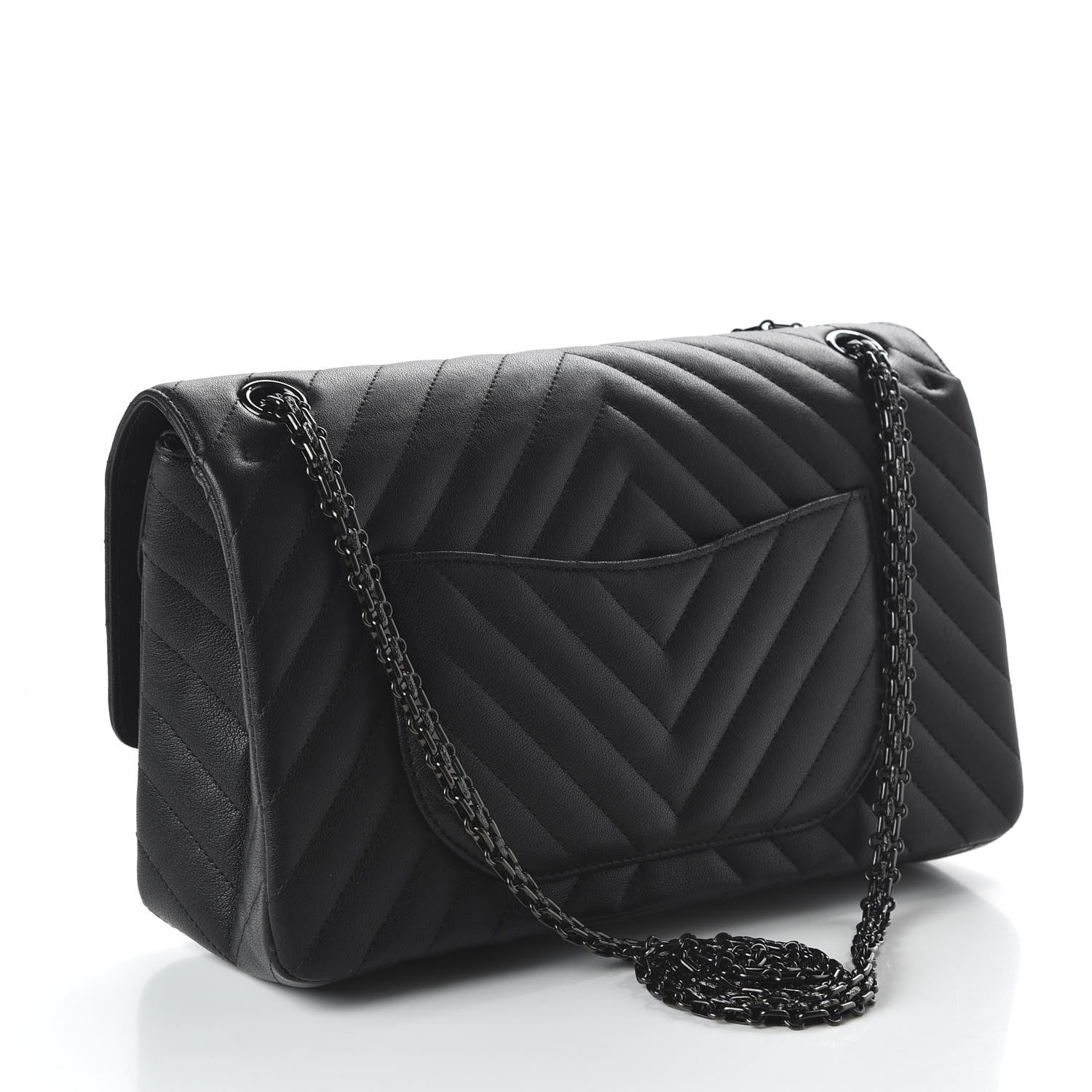 Chanel Sheepskin Chevron Quilted 2.55 Reissue 226 Flap So Black 2 of 10