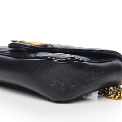 Gucci Calfskin Matelasse Super Mini GG Marmont Shoulder Bag Black 11 of 13