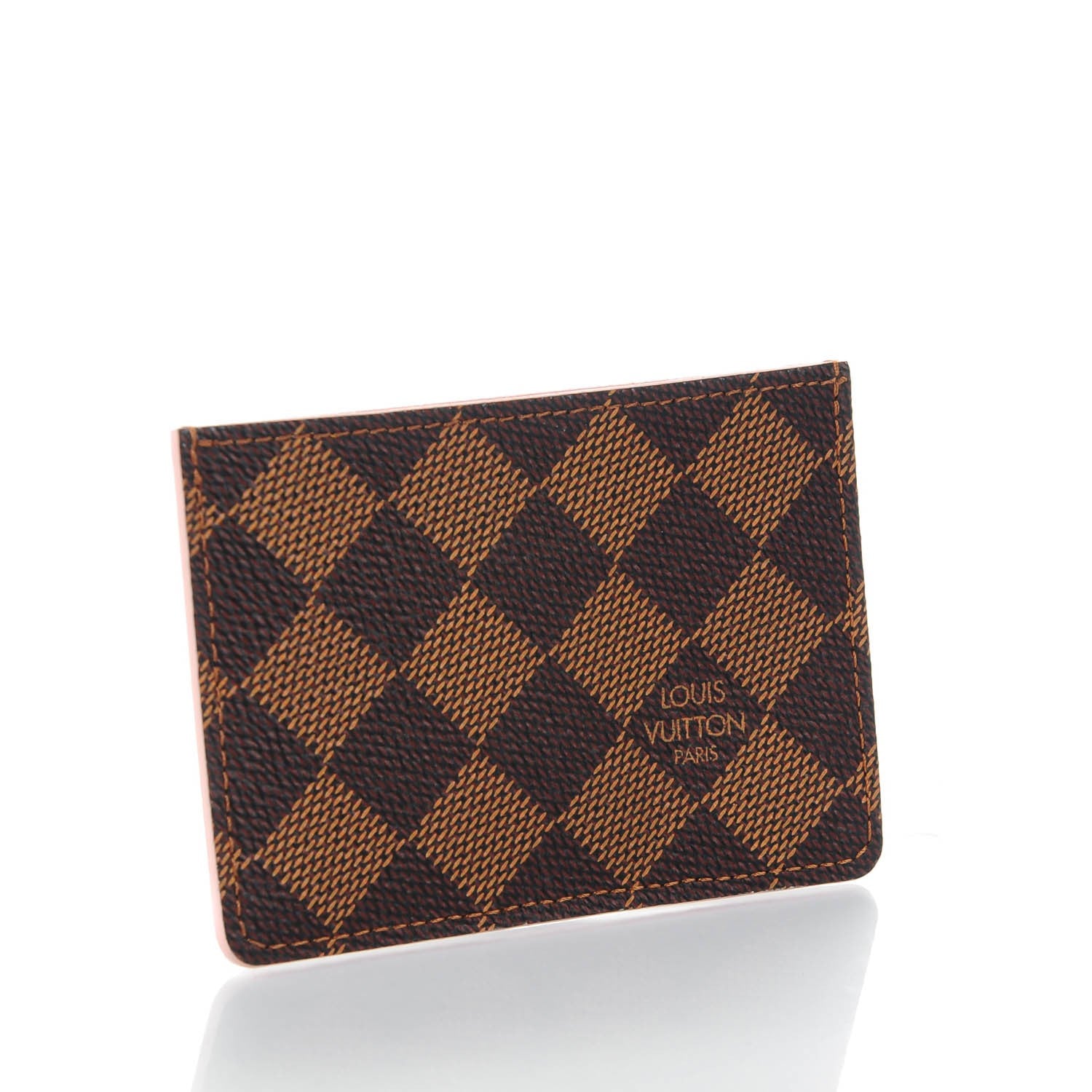 Louis Vuitton Damier Ebene Caissa Card Holder Rose Ballerine 3 of 7