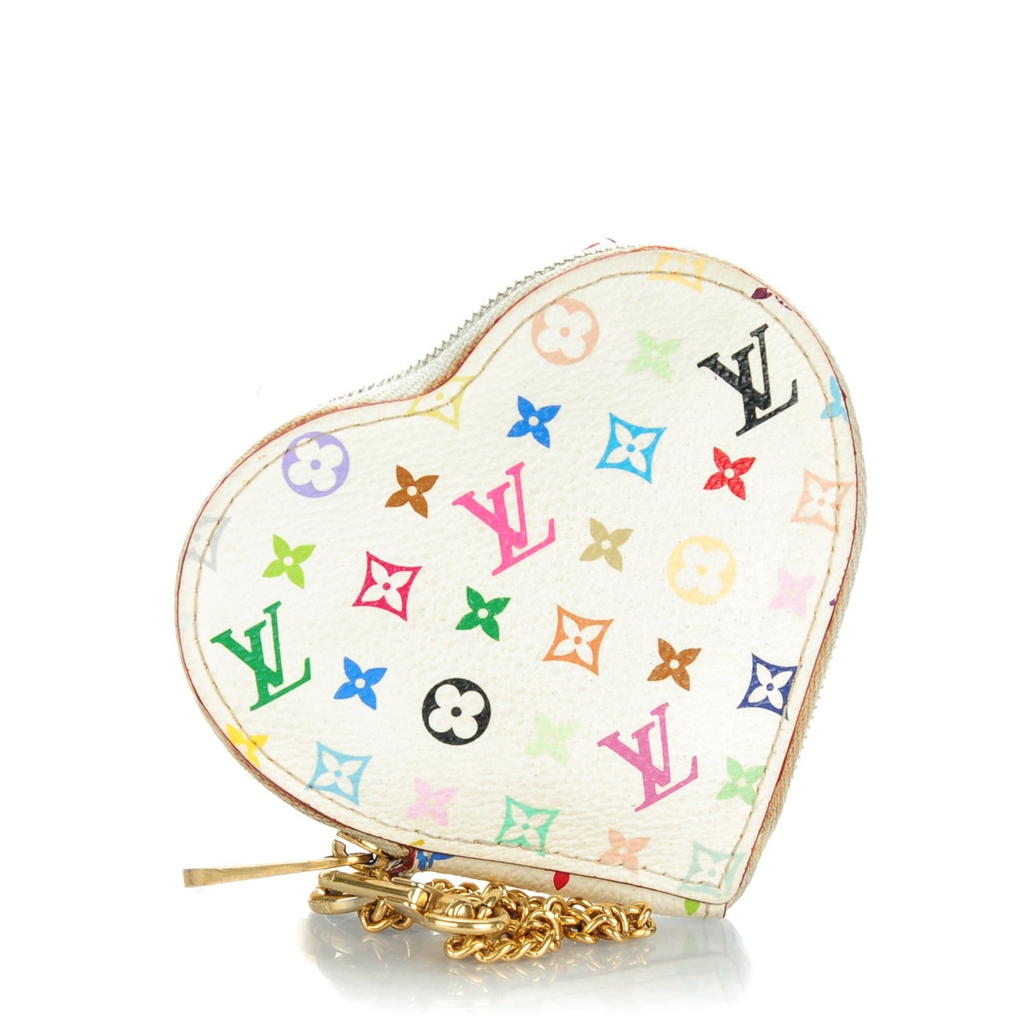 Monogram Multicolor Coeur Heart Coin Purse White